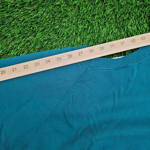 Vintage 90s Hanes Blank Sweatshirt Womens XL 25x21 Teal Blue - Picture 5 of 10